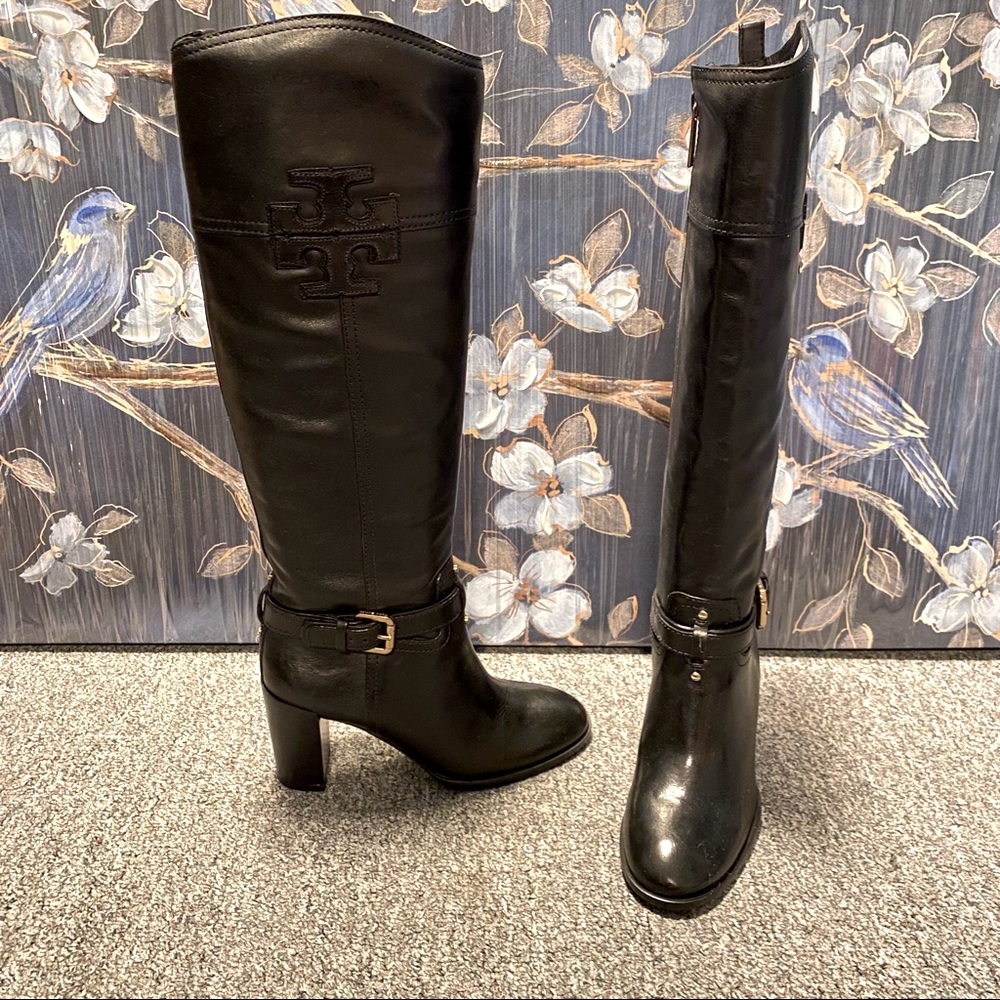 New Tory Burch Blair heeled riding boots in black size 6